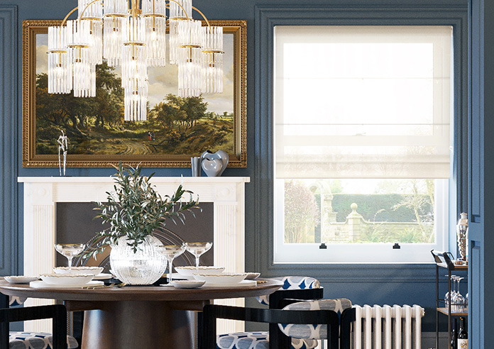 Pavia Voile, Cream Breeze - Roman Blind - Image 3